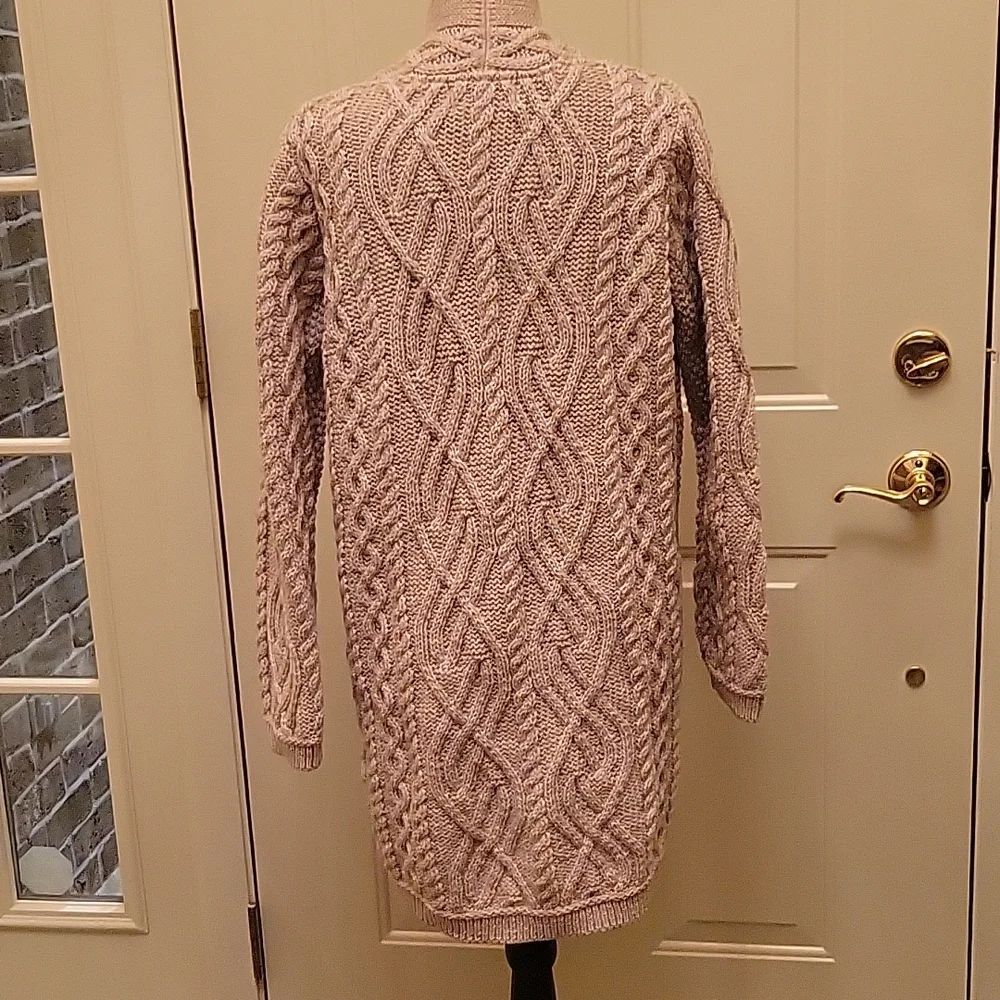 Aran Crafts 100% Irish wool cardigan Grey - Picture 6 of 7